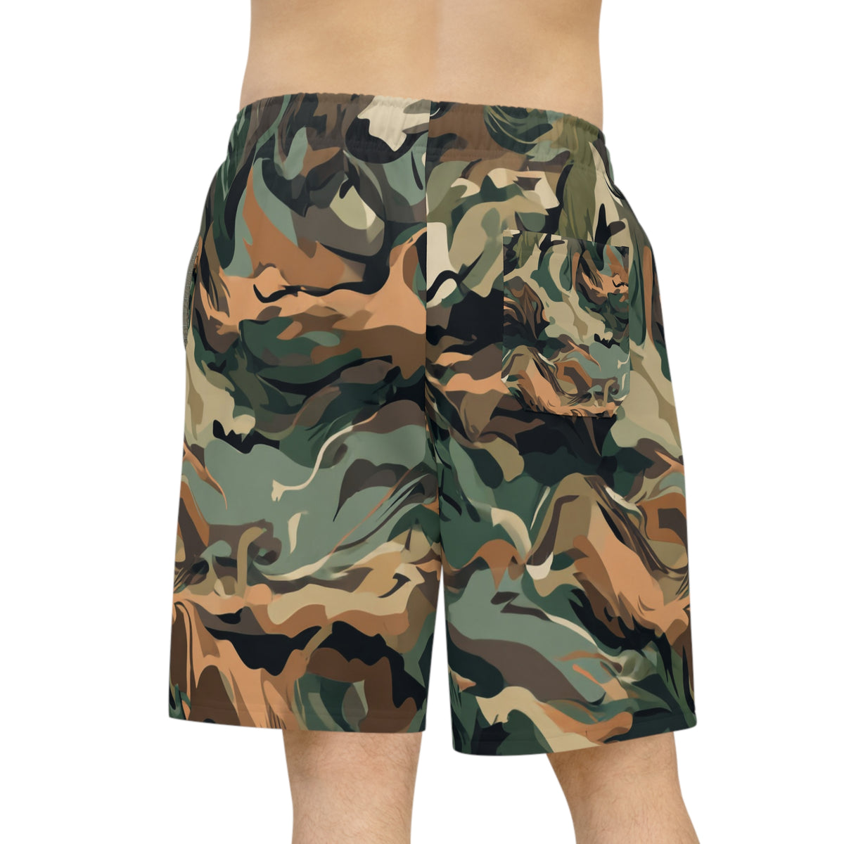 Camo Athletic Long Shorts – Southern Static Logo All-Over Print