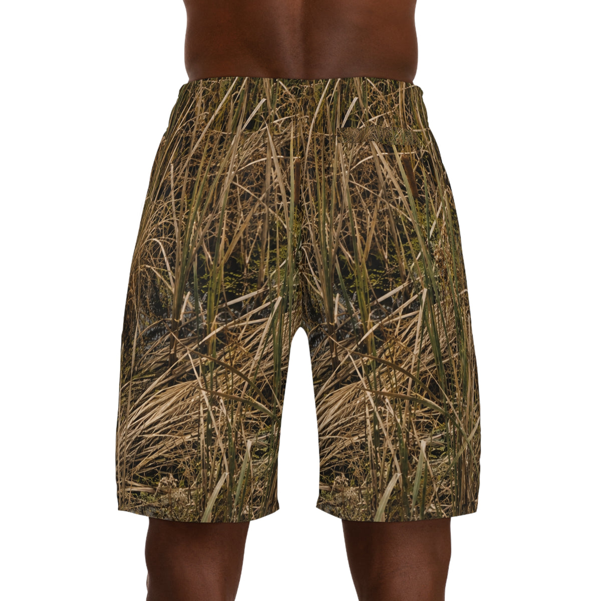 Camouflage Grass Print Jogger Shorts