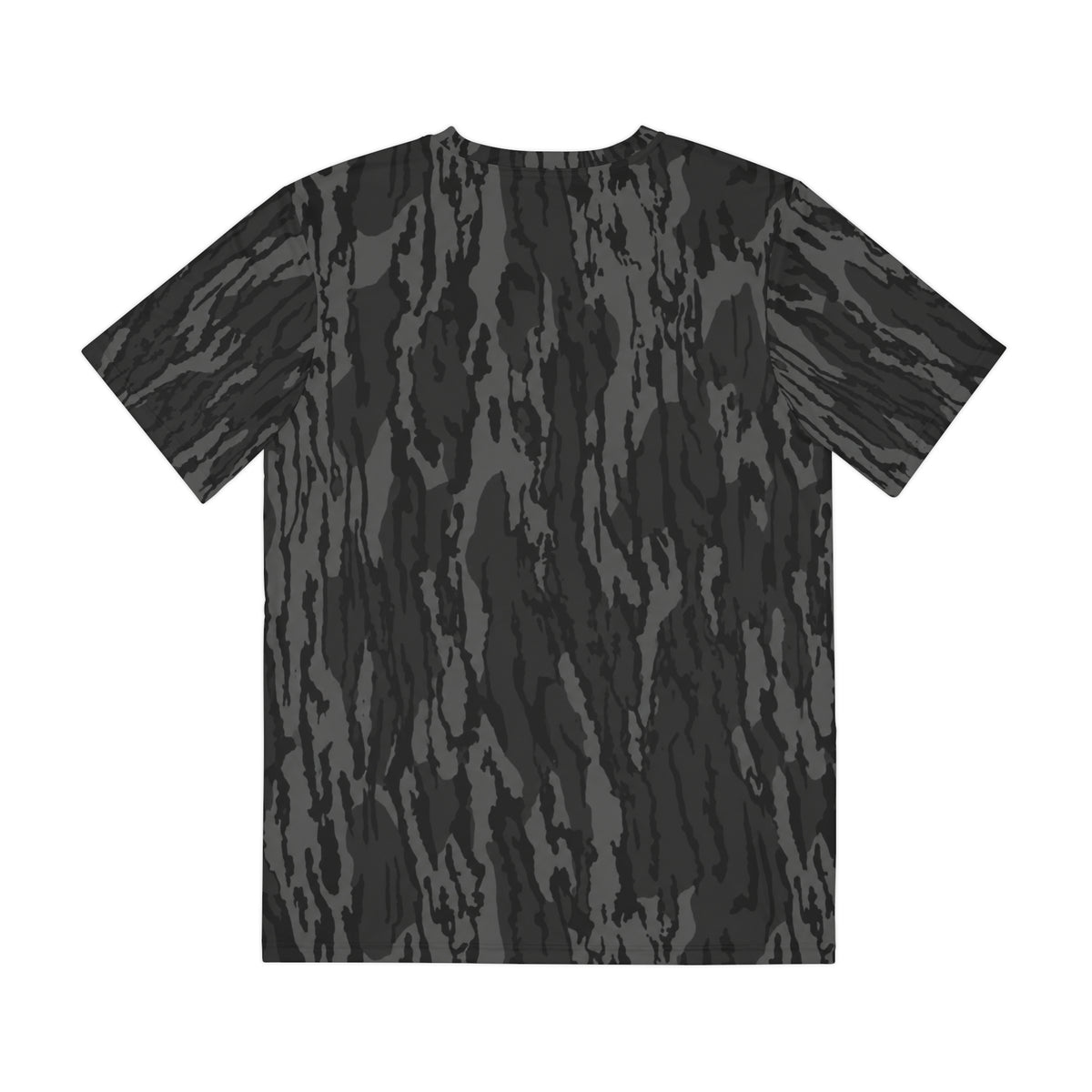 Black Camo Graphic Tee — "Southern Static" Orange Logo Men's Polyester Shirt