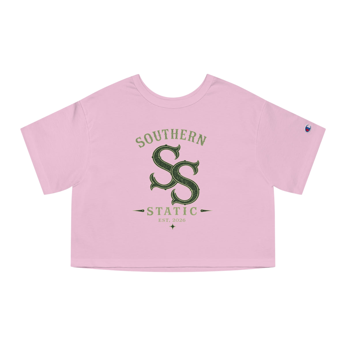 Southern Static Cropped T-Shirt — Vintage Athletic Logo Women’s Tee