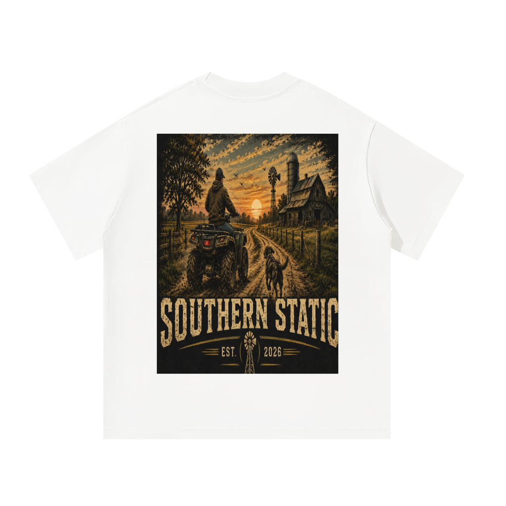Southern Static – Country Roads & Sunset Rides | Vintage ATV Farm Life Graphic Tee