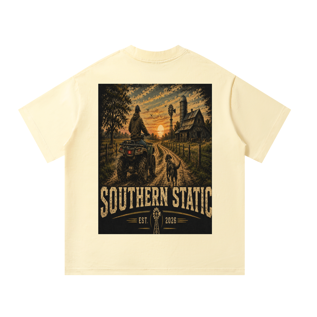 Southern Static – Country Roads & Sunset Rides | Vintage ATV Farm Life Graphic Tee