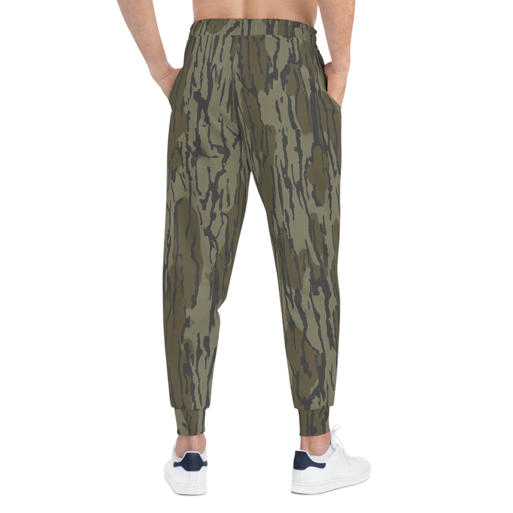 Camo Bark-Print Athletic Joggers — 'Southern State' Logo