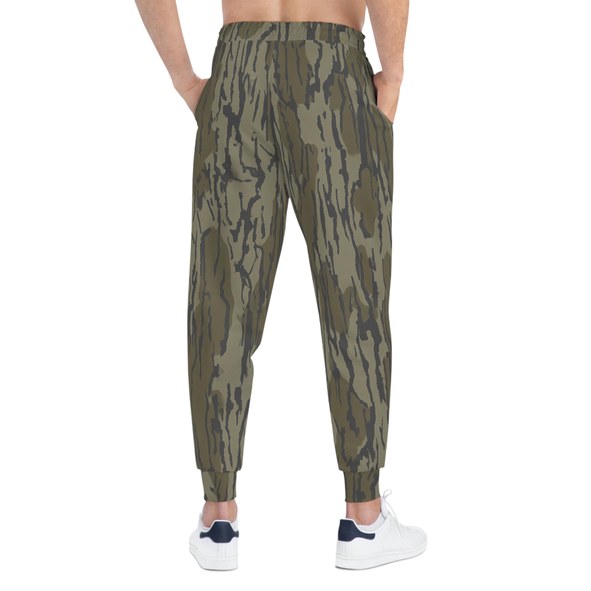 Camo Bark-Print Athletic Joggers — 'Southern State' Logo
