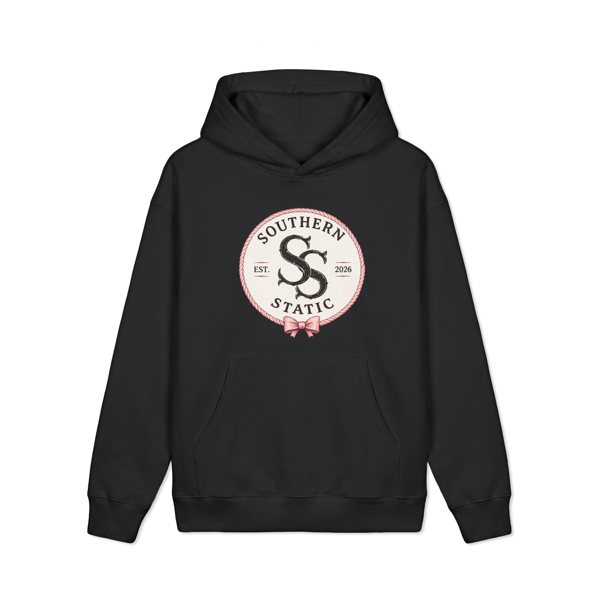 Southern Static Logo Hoodie — Vintage Circle Emblem Pullover