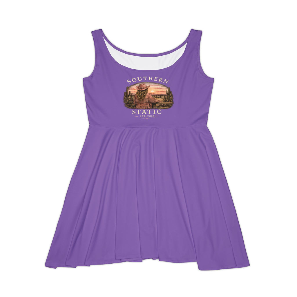 Vintage Skater Dress – 'Adventure Awaits' Scenic Graphic
