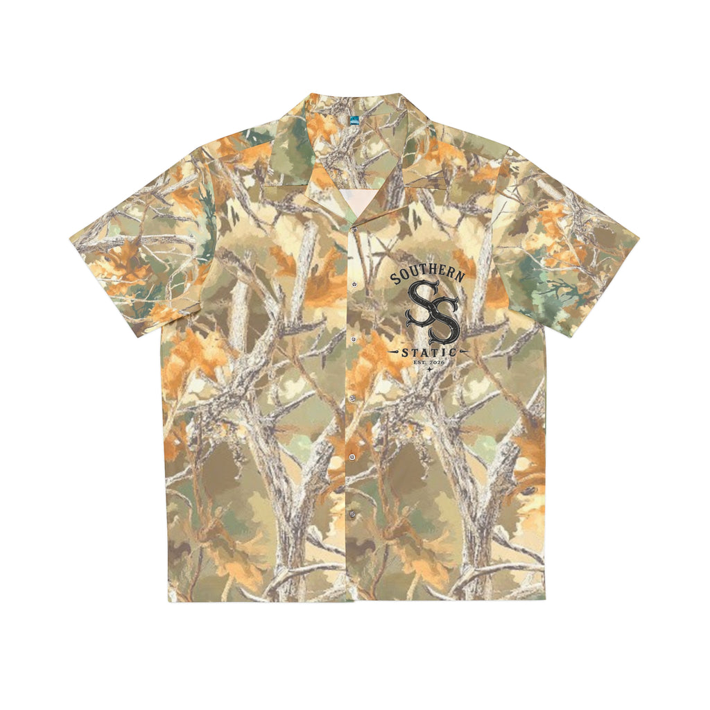 Camo Tropical Hawaiian Shirt — Southern Static Logo