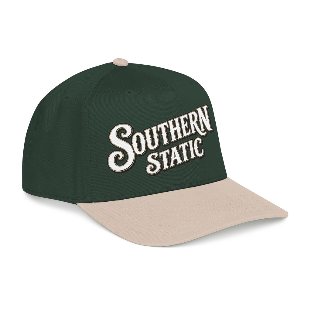 Southern Static Embroidered Baseball Cap — Vintage Script Trucker Hat