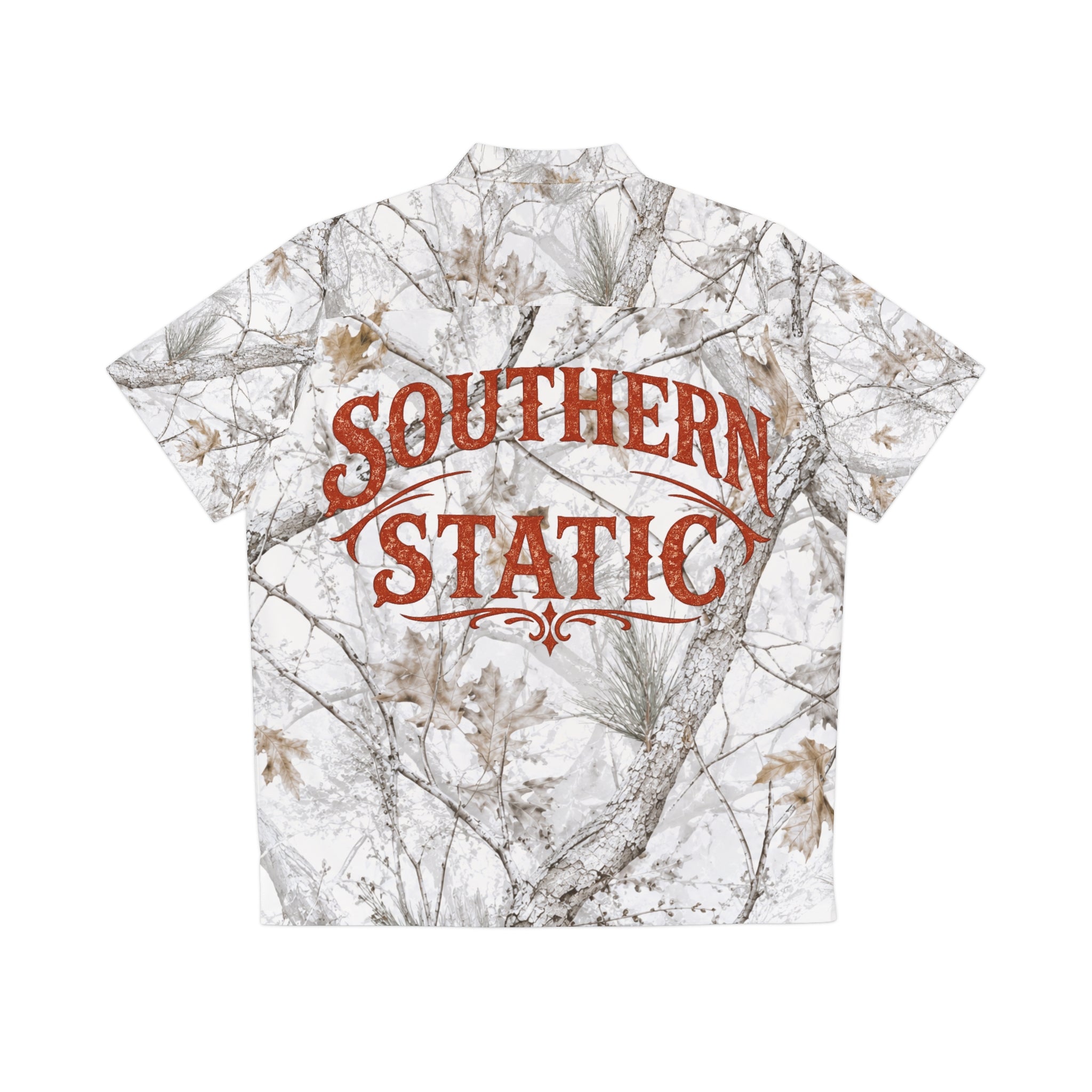 Southern Static Camo Hawaiian Shirt | All-Over Print
