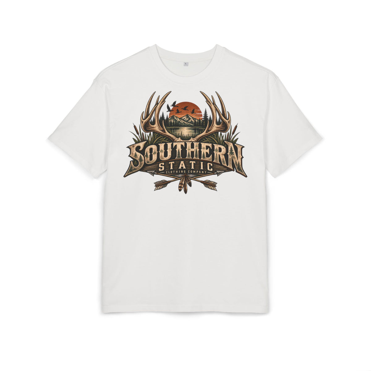 Southern Static Graphic Tee — Vintage Hunting Antlers Shirt