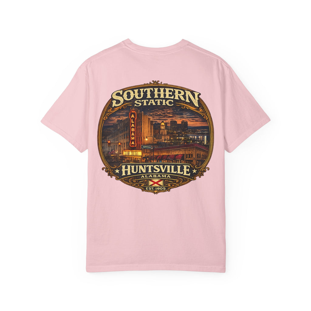 Huntsville Alabama SoutherN Static T-Shirt — Vintage City Skyline Tee