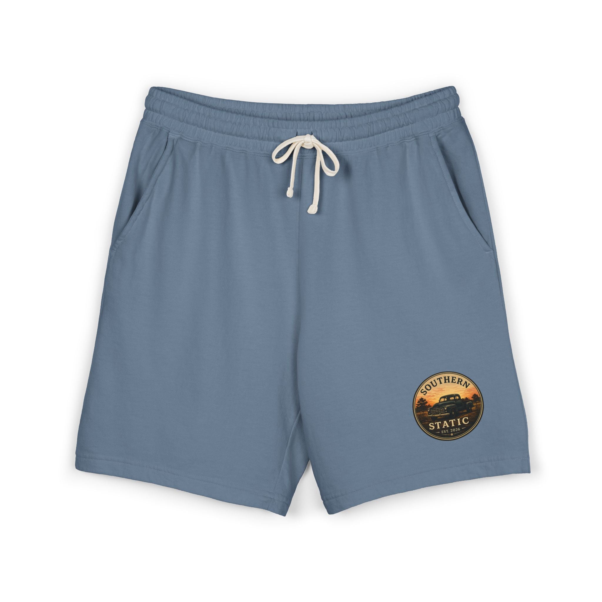 Lightweight Fleece Sweat Shorts — Vintage Sunset Patch