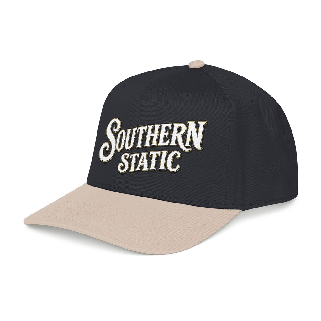 Southern Static Embroidered Baseball Cap — Vintage Script Trucker Hat