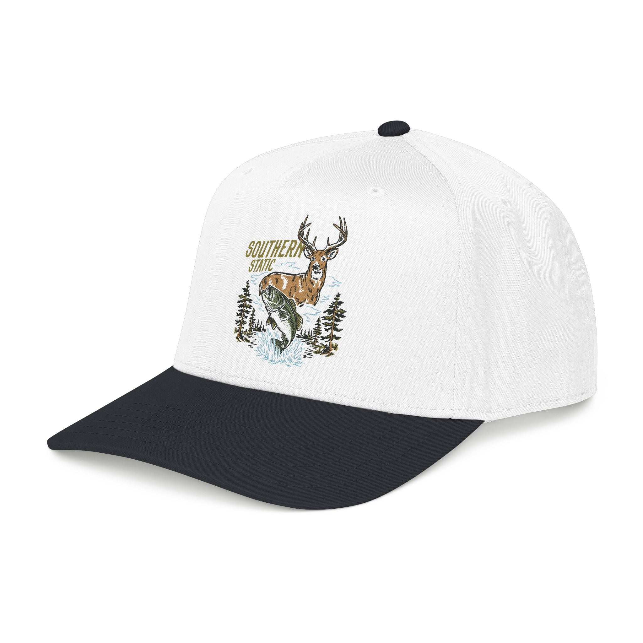 Fishing & Deer Outdoors Baseball Cap – "Southern Strive" Vintage Wildlife Embroidered Hat