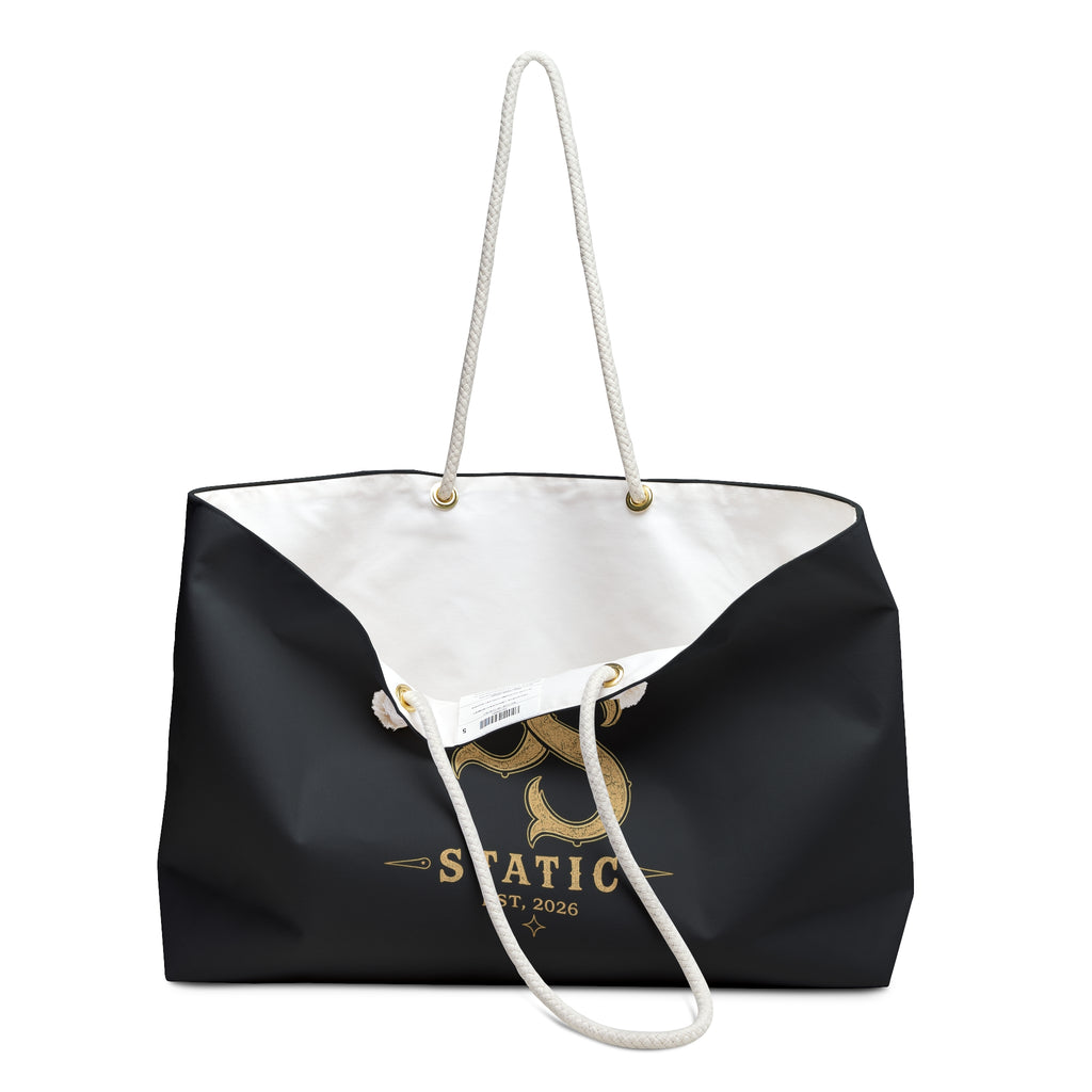 Southern Static Weekender Bag — Vintage Gold Logo Travel Tote