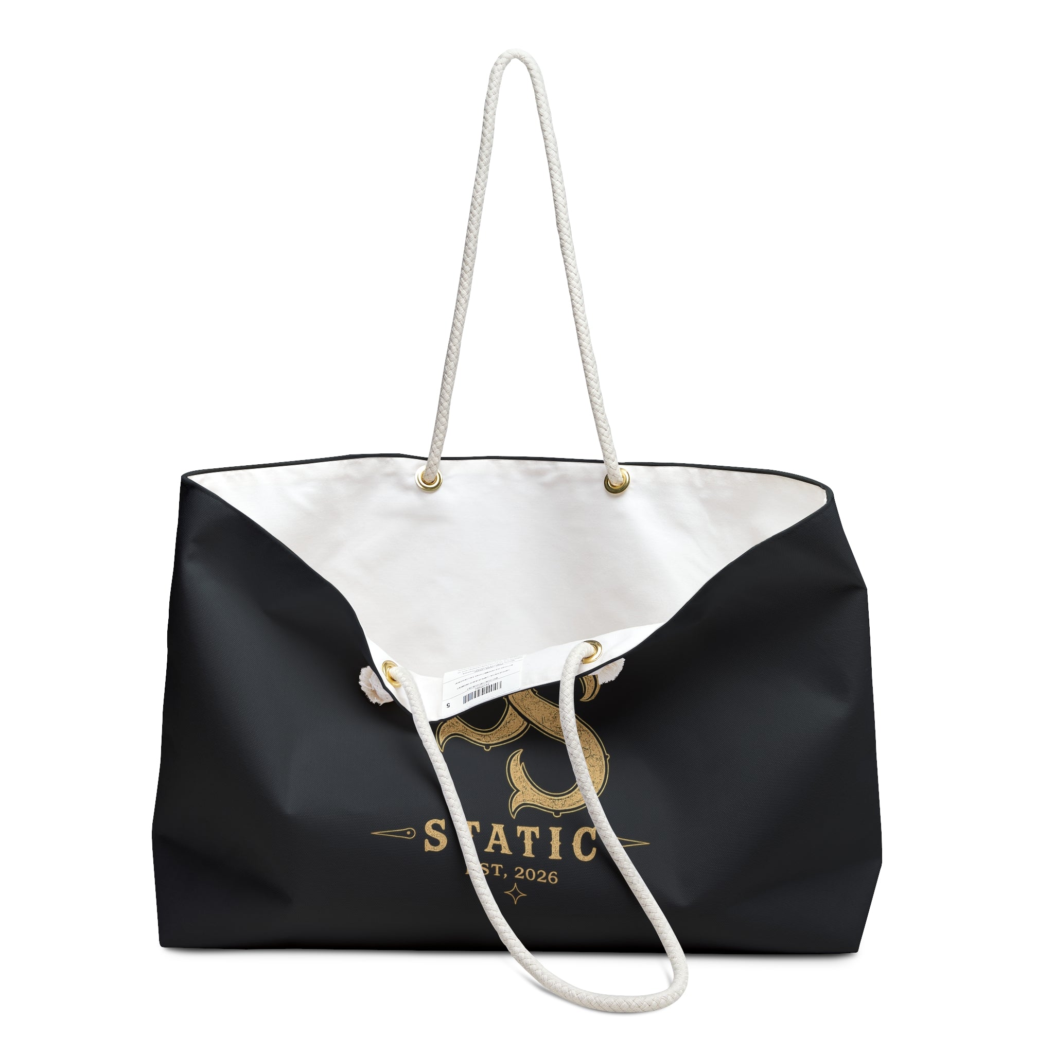 Southern Static Weekender Bag — Vintage Gold Logo Travel Tote