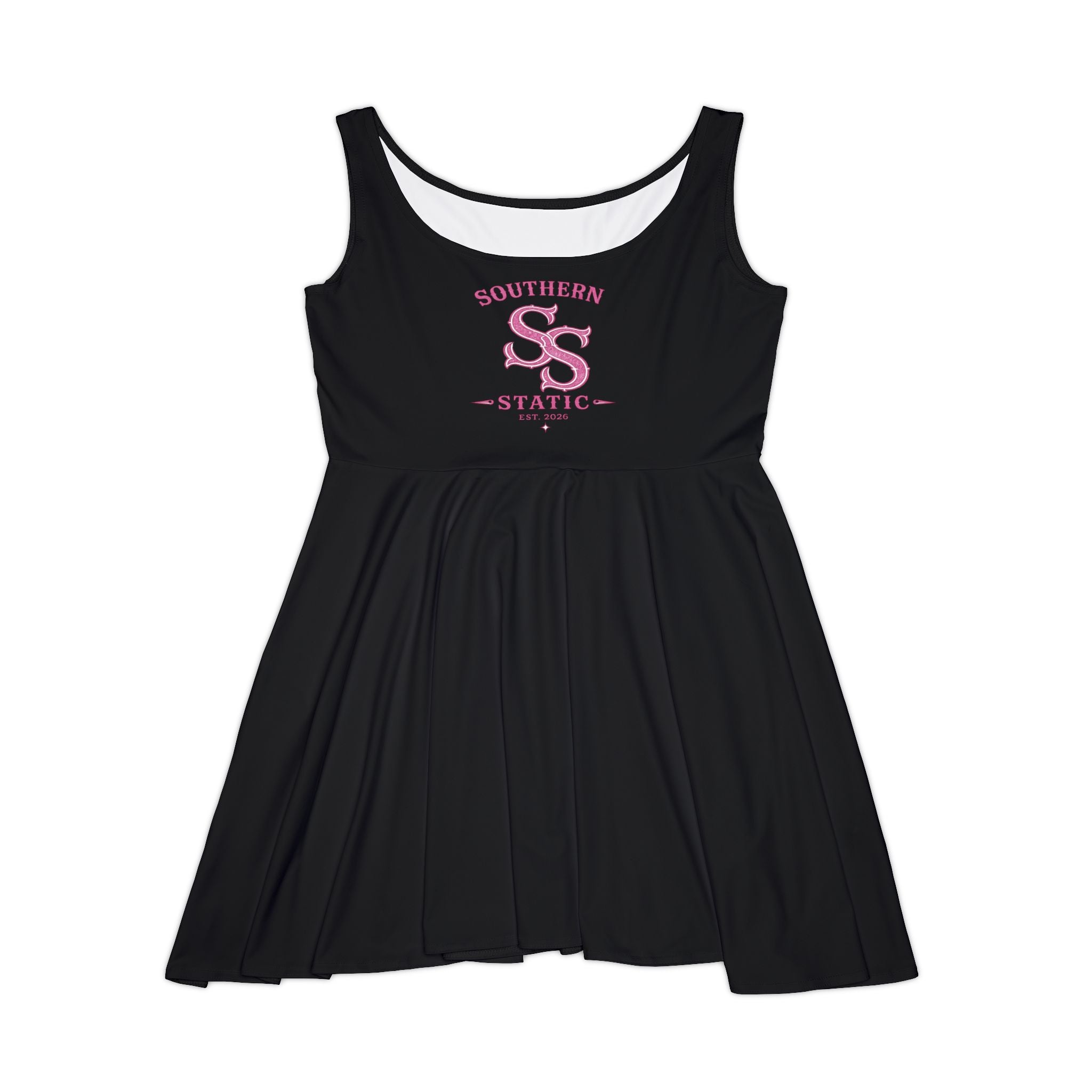 Southern Static Logo Skater Dress – Black Graphic