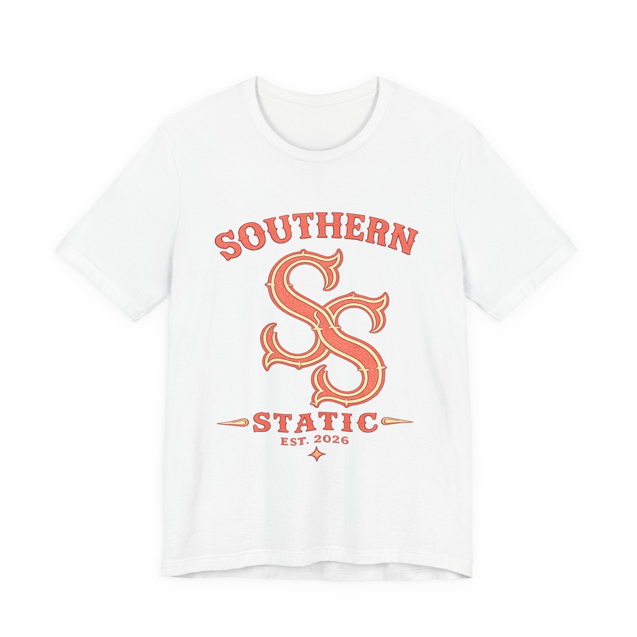 Southern Static Graphic Tee – Retro Monogram SS Logo Shirt