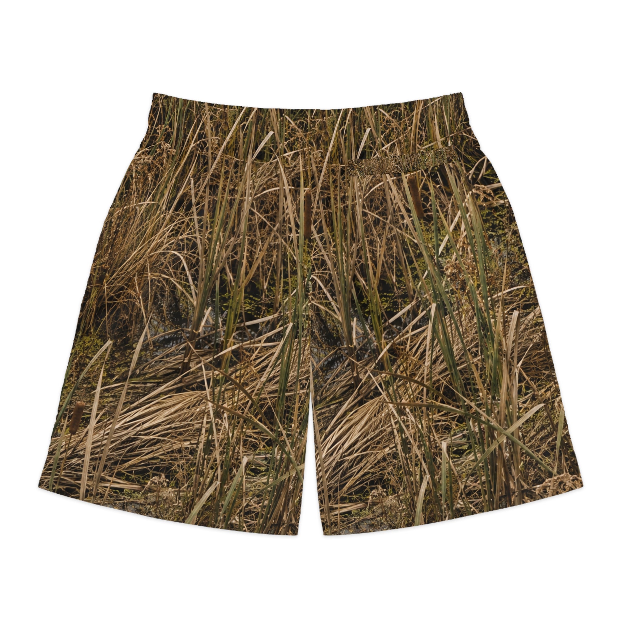 Camouflage Grass Print Jogger Shorts