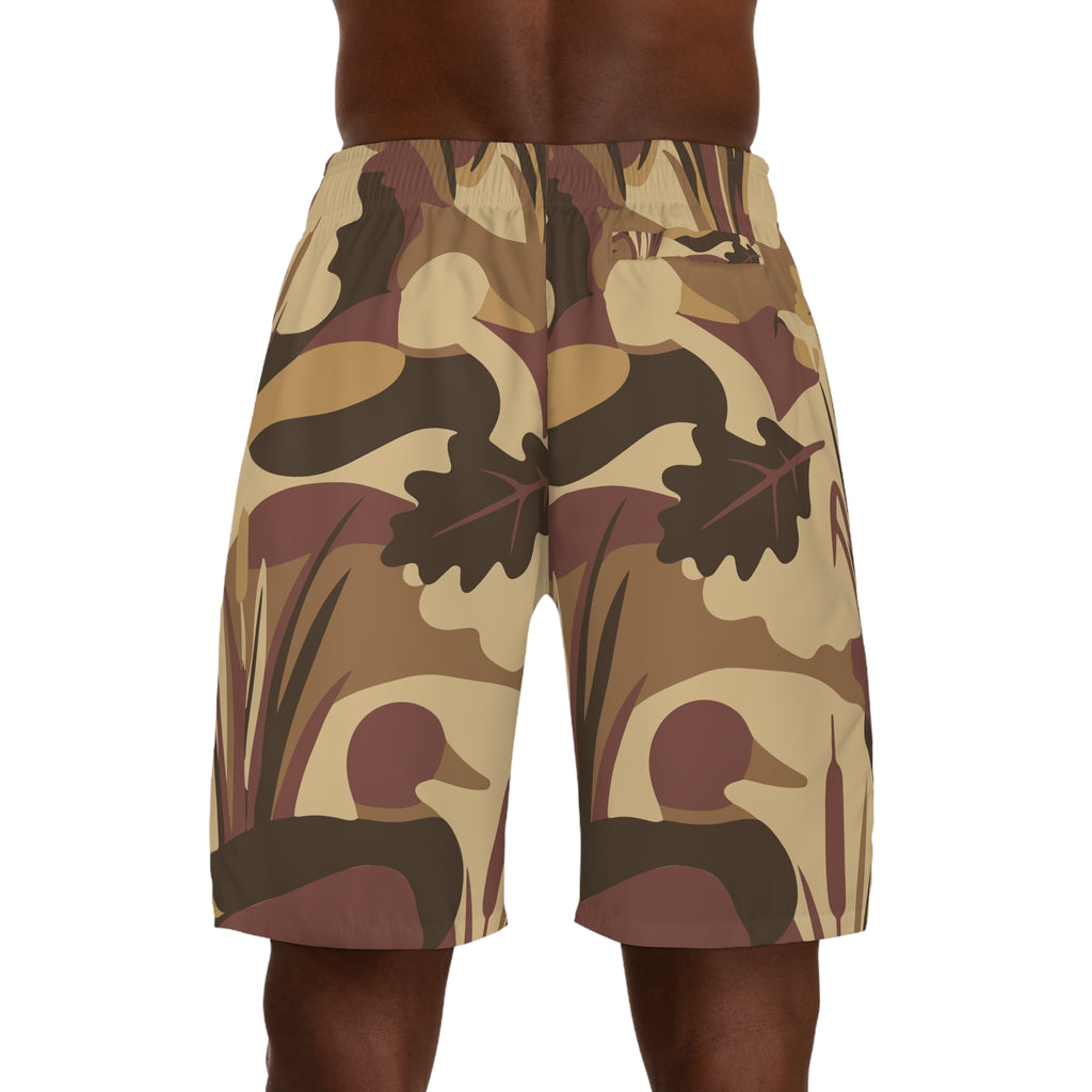 Camo Nature Print Jogger Shorts — Desert Woodland All-Over Men’s Shorts