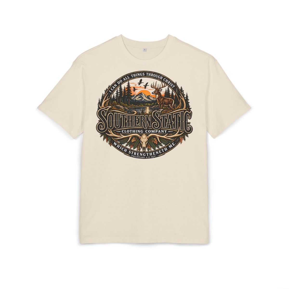 Southern Static Graphic Tee — Outdoor Vintage Sunset Design