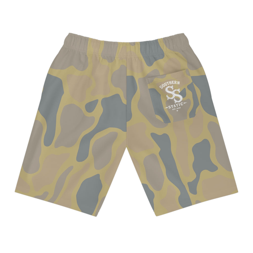 Desert Camo Athletic Shorts — Lightweight AOP Performance Shorts