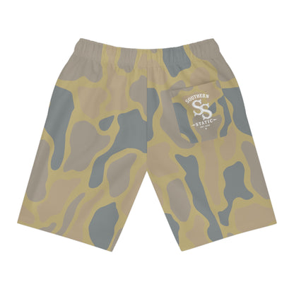 Desert Camo Athletic Shorts — Lightweight AOP Performance Shorts