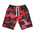 Red Camo Athletic Long Shorts — Southern Static Logo