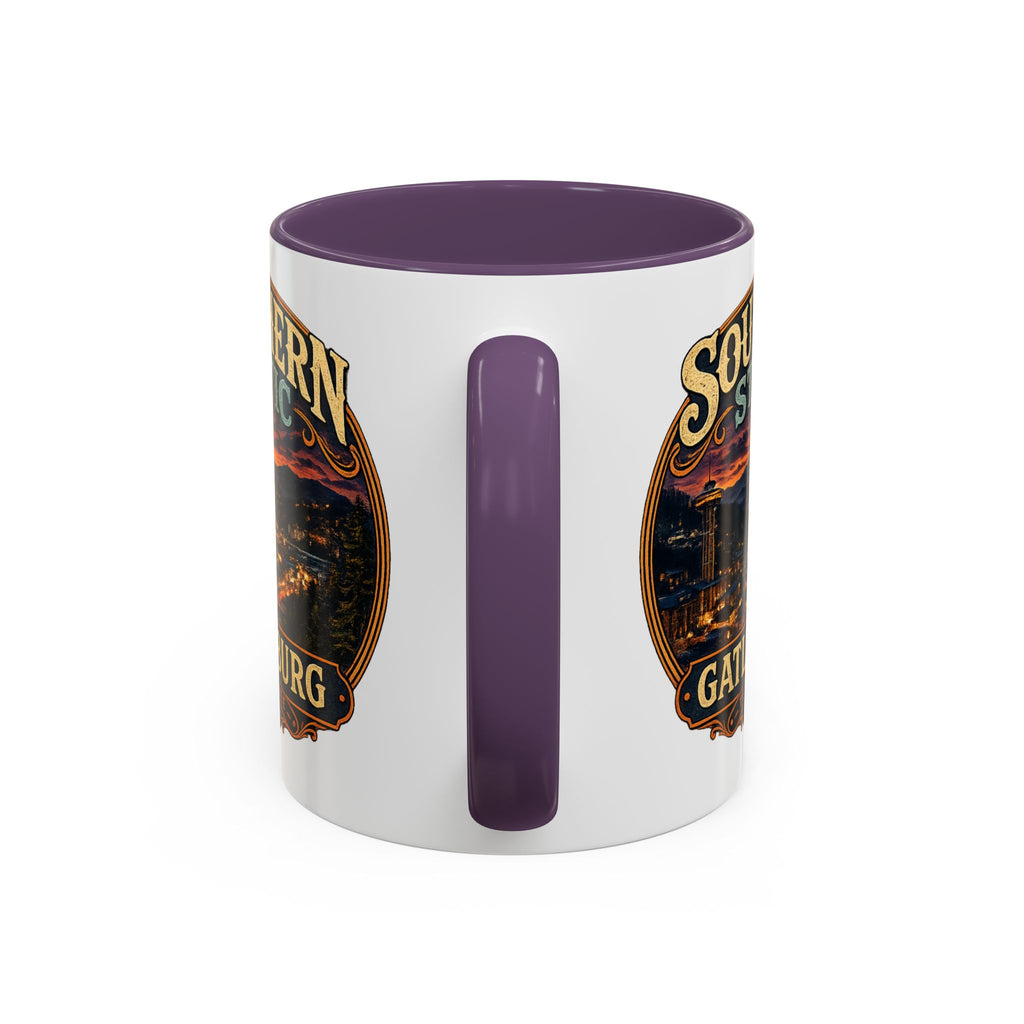 Southern Static Gatlinburg Coffee Mug | Scenic Tennessee Mountains, Night Skyline