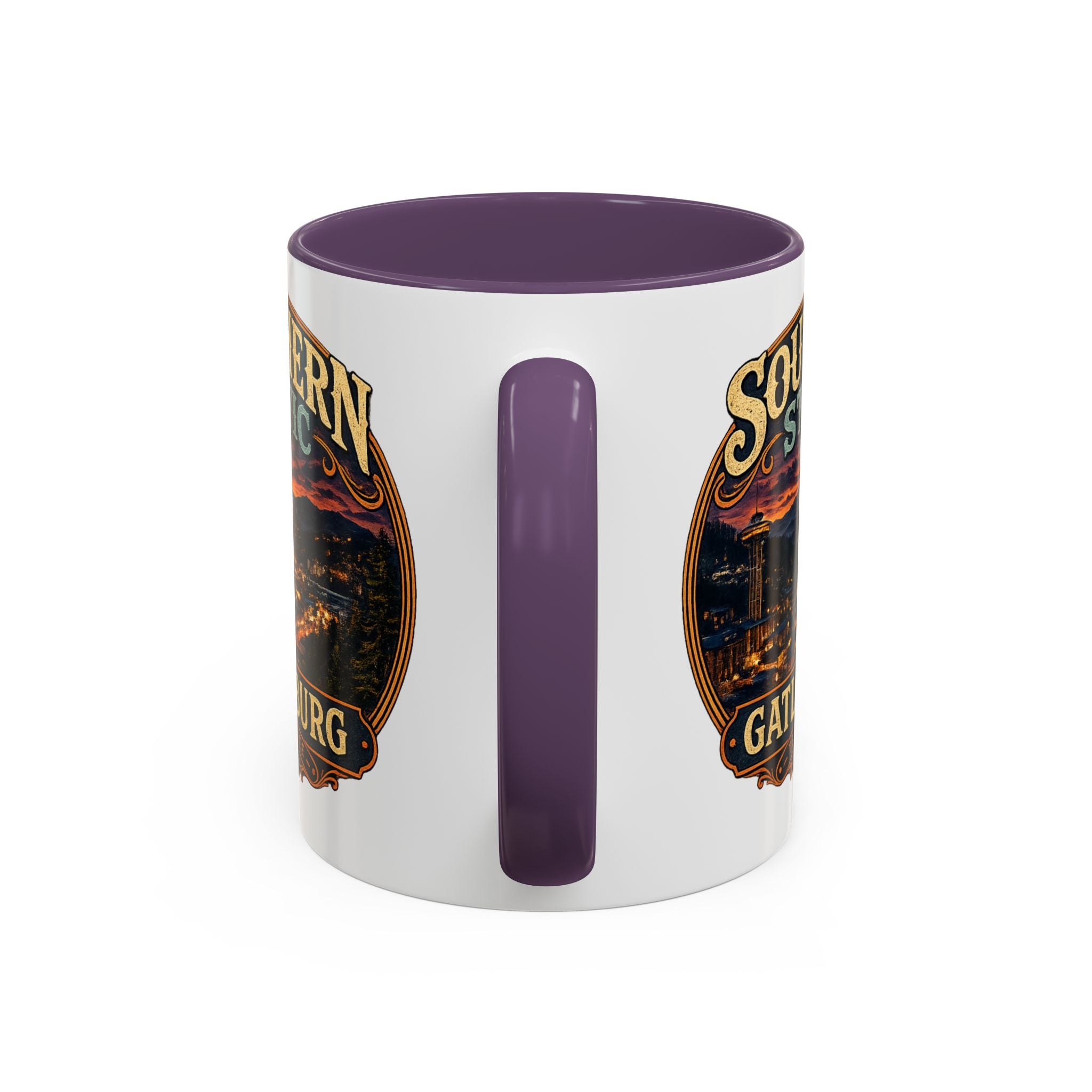 Southern Static Gatlinburg Coffee Mug | Scenic Tennessee Mountains, Night Skyline