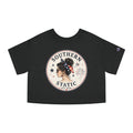 Women’s Southern Static Women's Cropped Tee — Patriotic Messy Bun Graphic