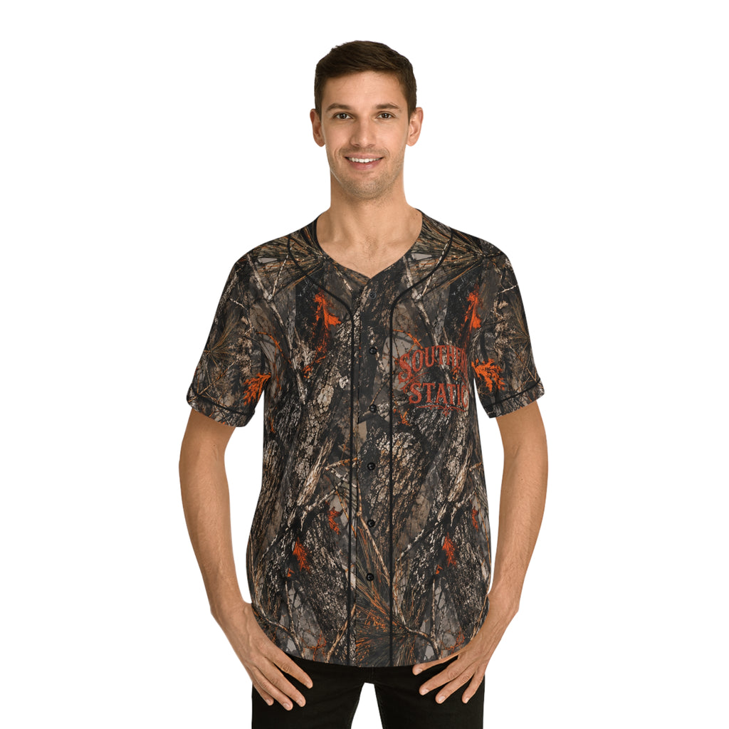Southern Static Camo Baseball Jersey | American Flag Allover Print