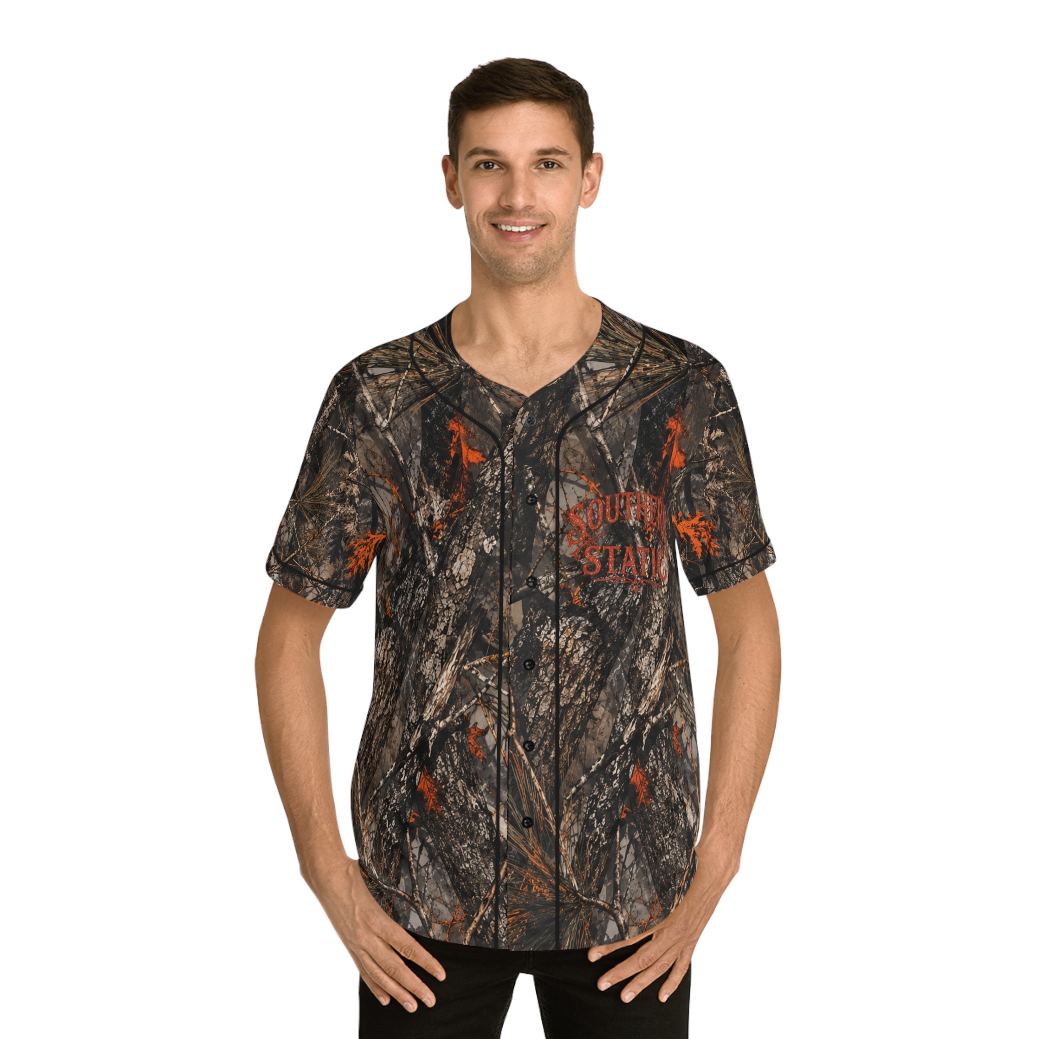 Southern Static Camo Baseball Jersey | American Flag Allover Print