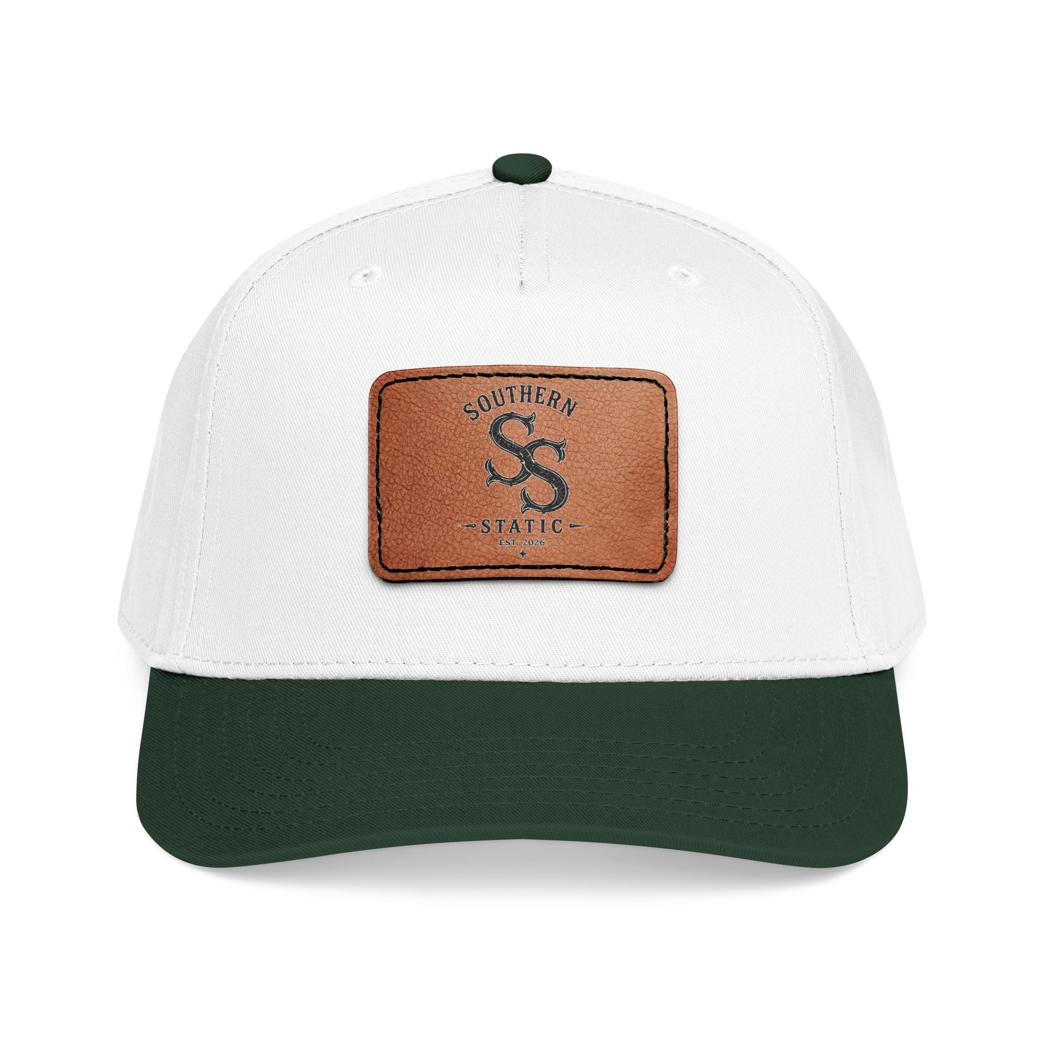 Leather Patch Baseball Cap – Vintage Southern Static Logo