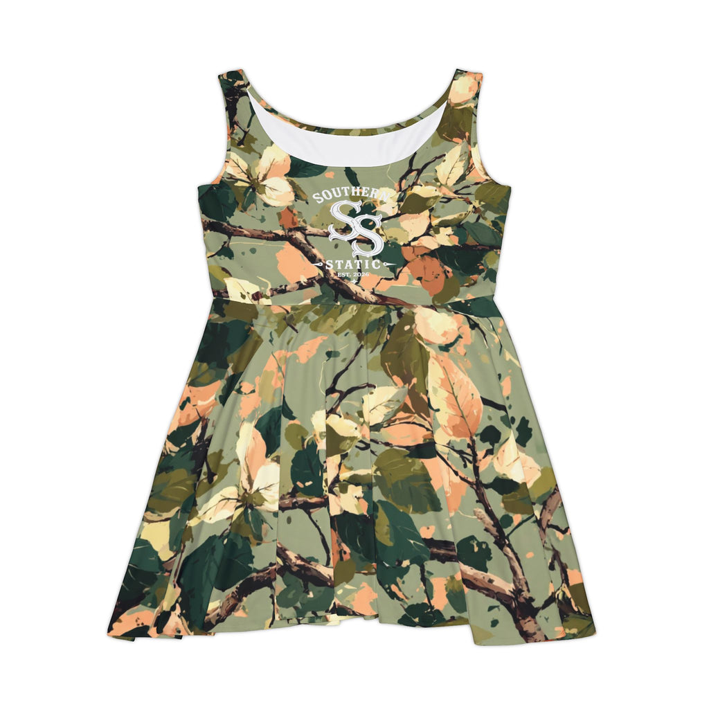 Floral Camo Skater Dress — Green Botanical AOP