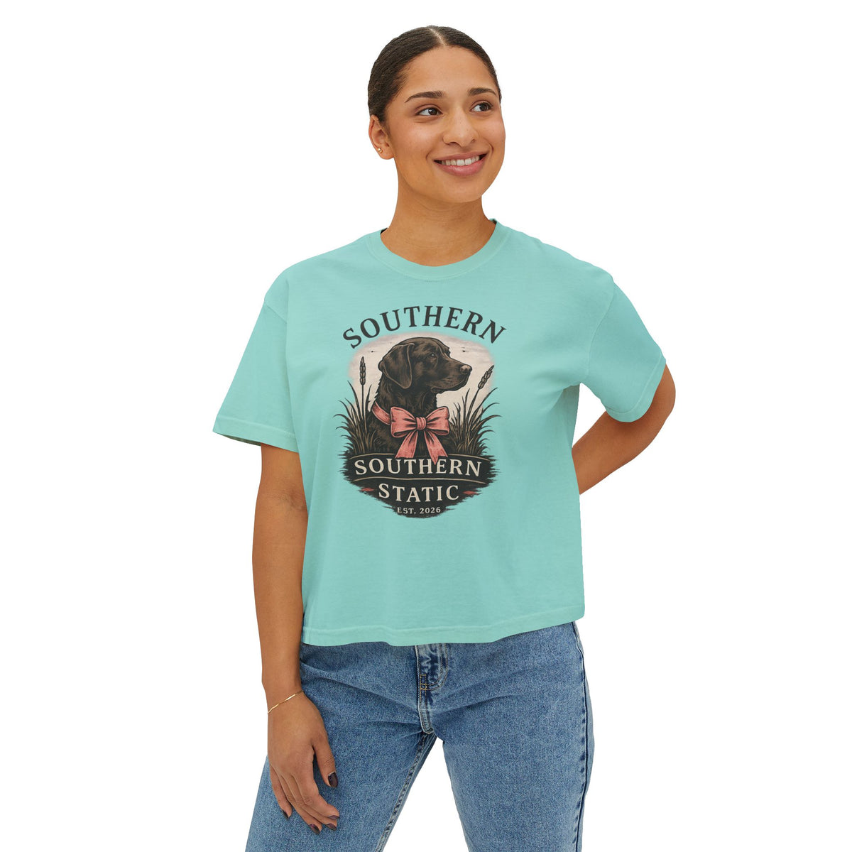 Southern Static Labrador Graphic Tee — Women's Boxy T-Shirt