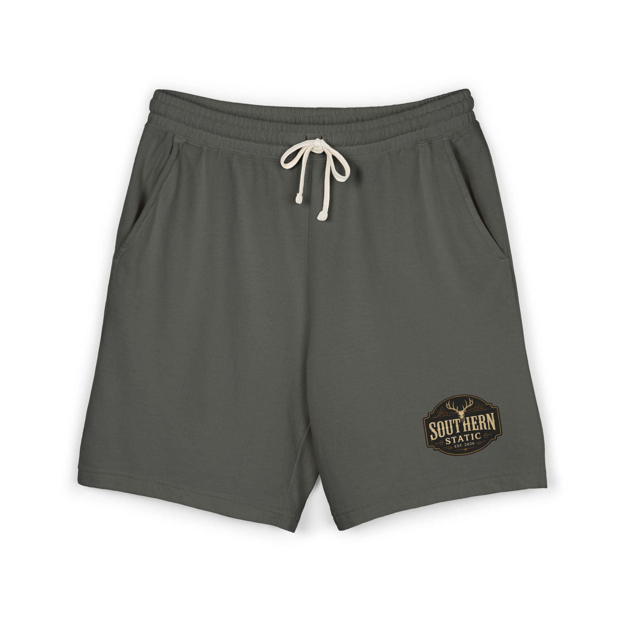 Lightweight Garment-Dyed Fleece Sweat Shorts — Southern Static Logo
