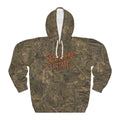 Camo “Southern Static” Pullover Hoodie — Retro Orange logo Hunting Hoodie