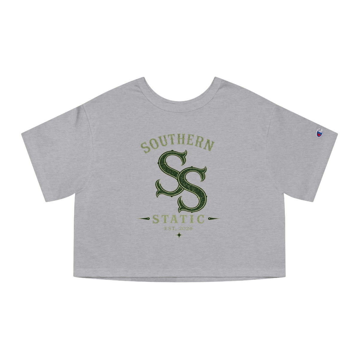 Southern Static Cropped T-Shirt — Vintage Athletic Logo Women’s Tee