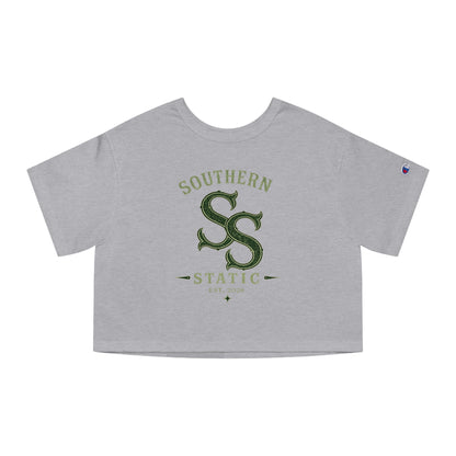 Southern Static Cropped T-Shirt — Vintage Athletic Logo Women’s Tee