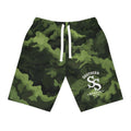 Camo Athletic Long Shorts — Green Urban Camouflage Gym & Casual Swim Trunks