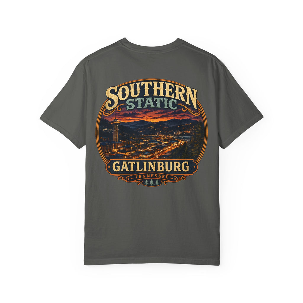 Southern Static logo T-shirt | Southern text crest tee