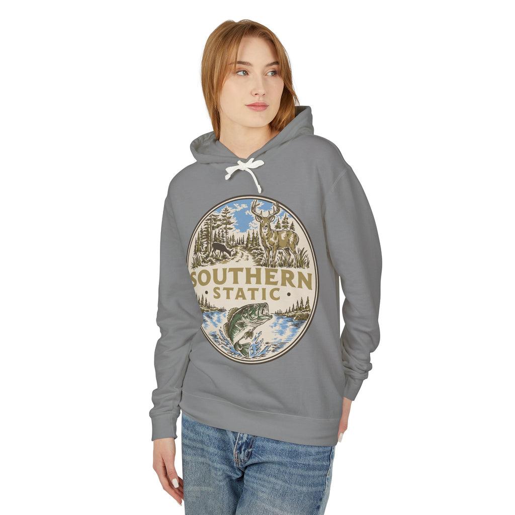Southern Static Fishing Hoodie - Vintage Outdoors Bass Sweatshirt
