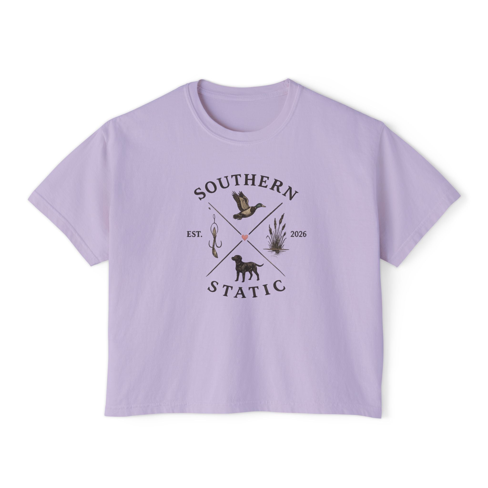 Southern Static Women's Boxy Tee – Duck & Dog Outdoors Graphic