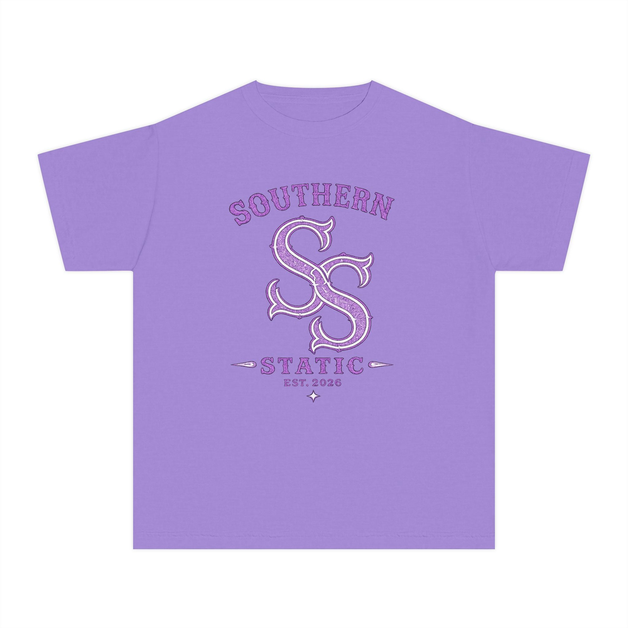 Southern Static Youth Tee — Yellow Graphic SS Logo Shirt