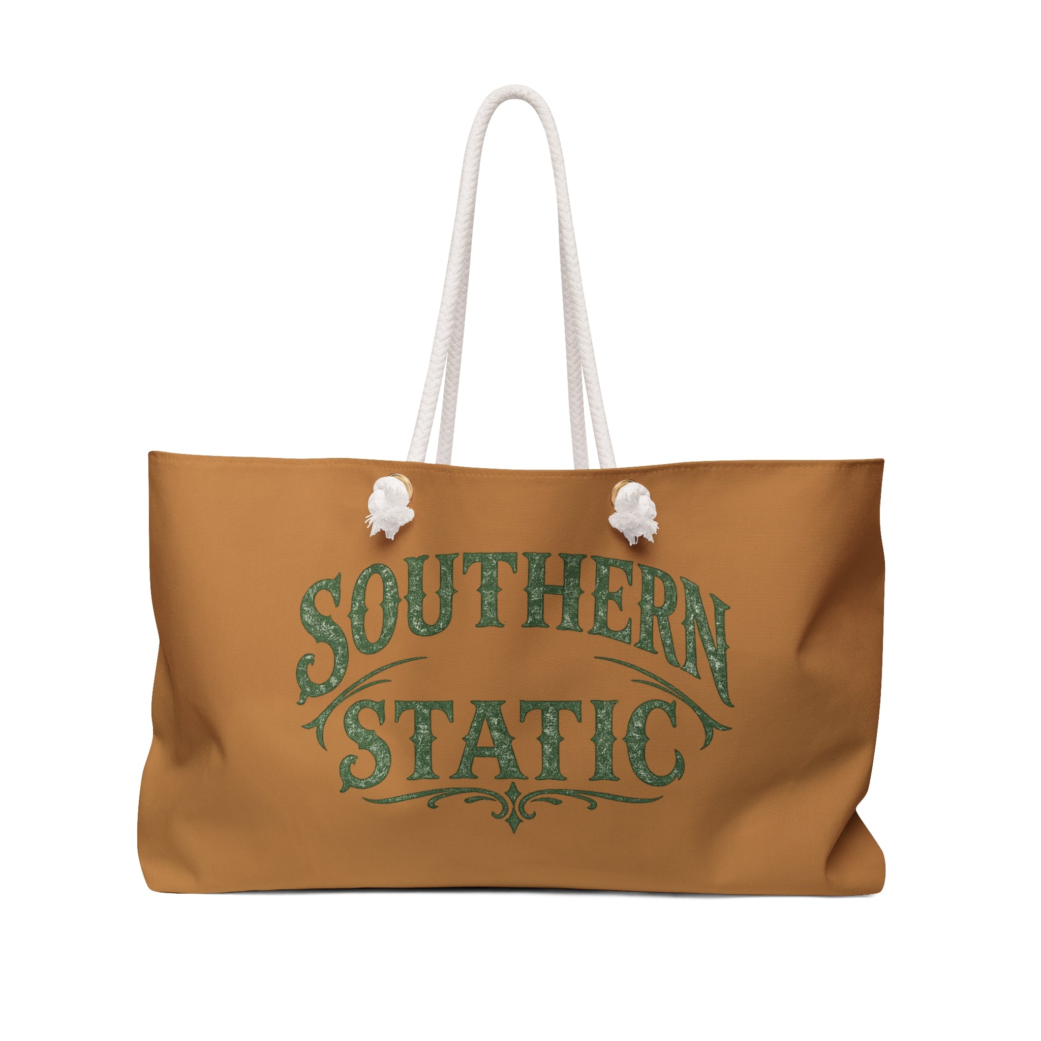 Southern Static Weekender Bag | Retro Western Logo, Canvas Tote
