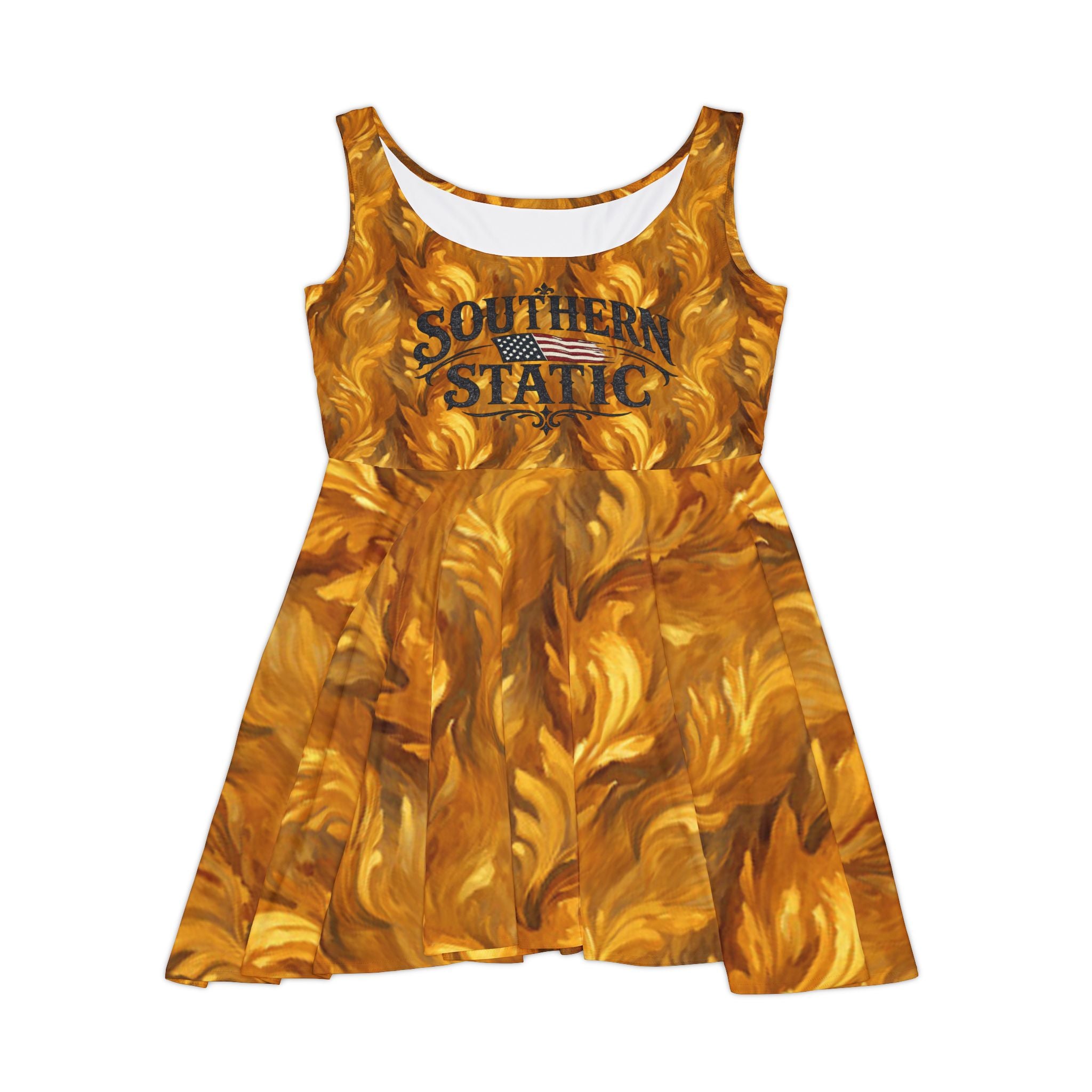 Southern Static Golden Flame Skater Dress