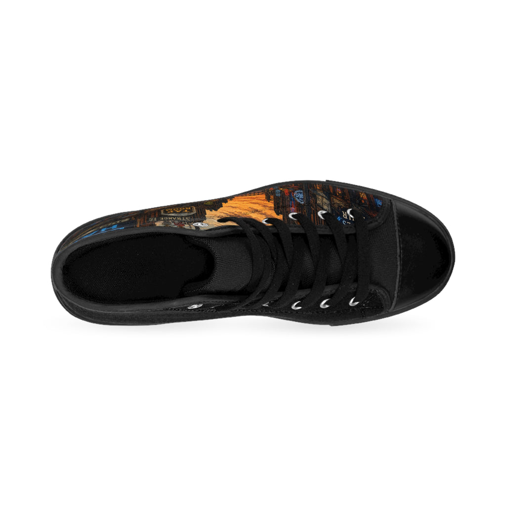 Blues Street Nightscape Sneakers | High Top Canvas Shoes