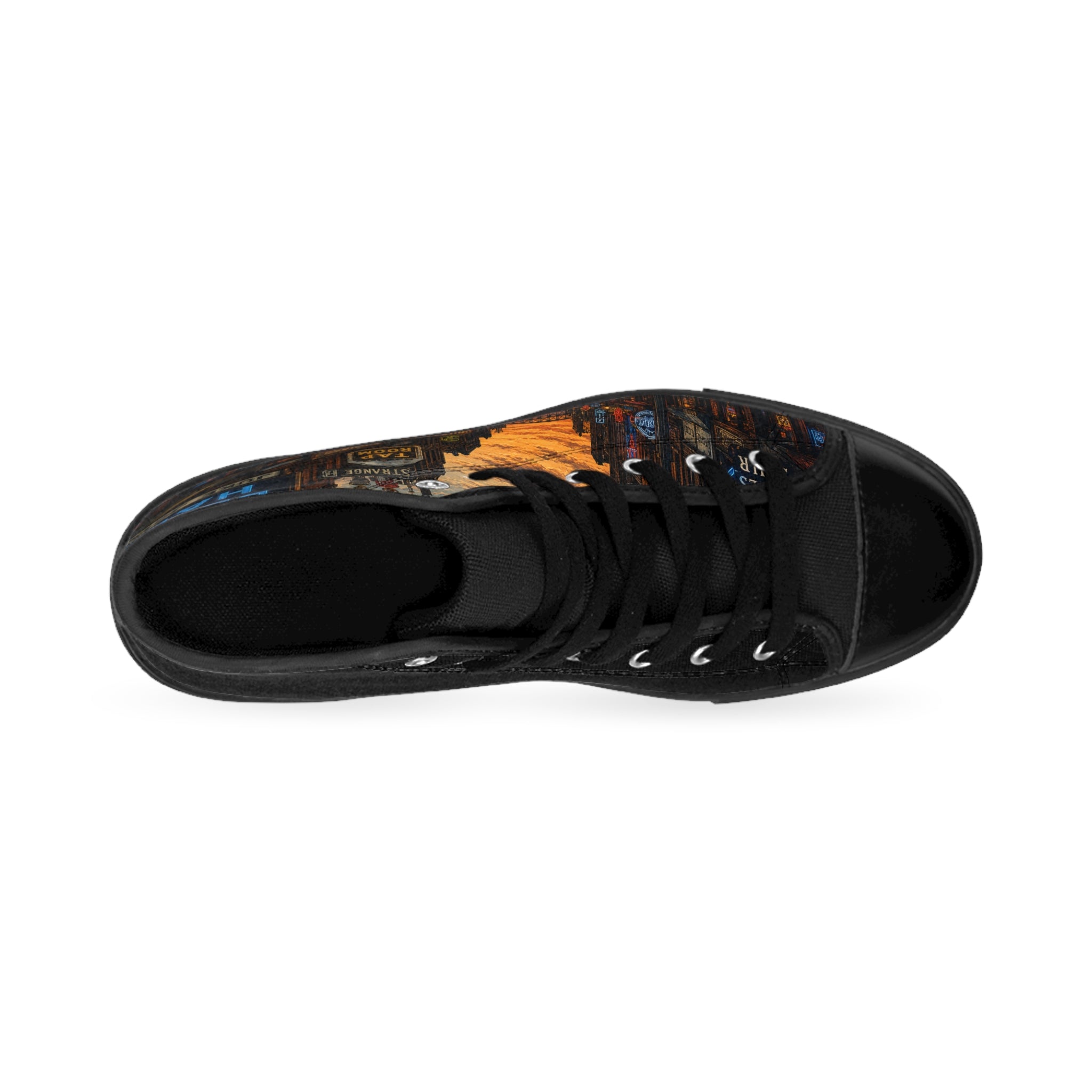 Blues Street Nightscape Sneakers | High Top Canvas Shoes