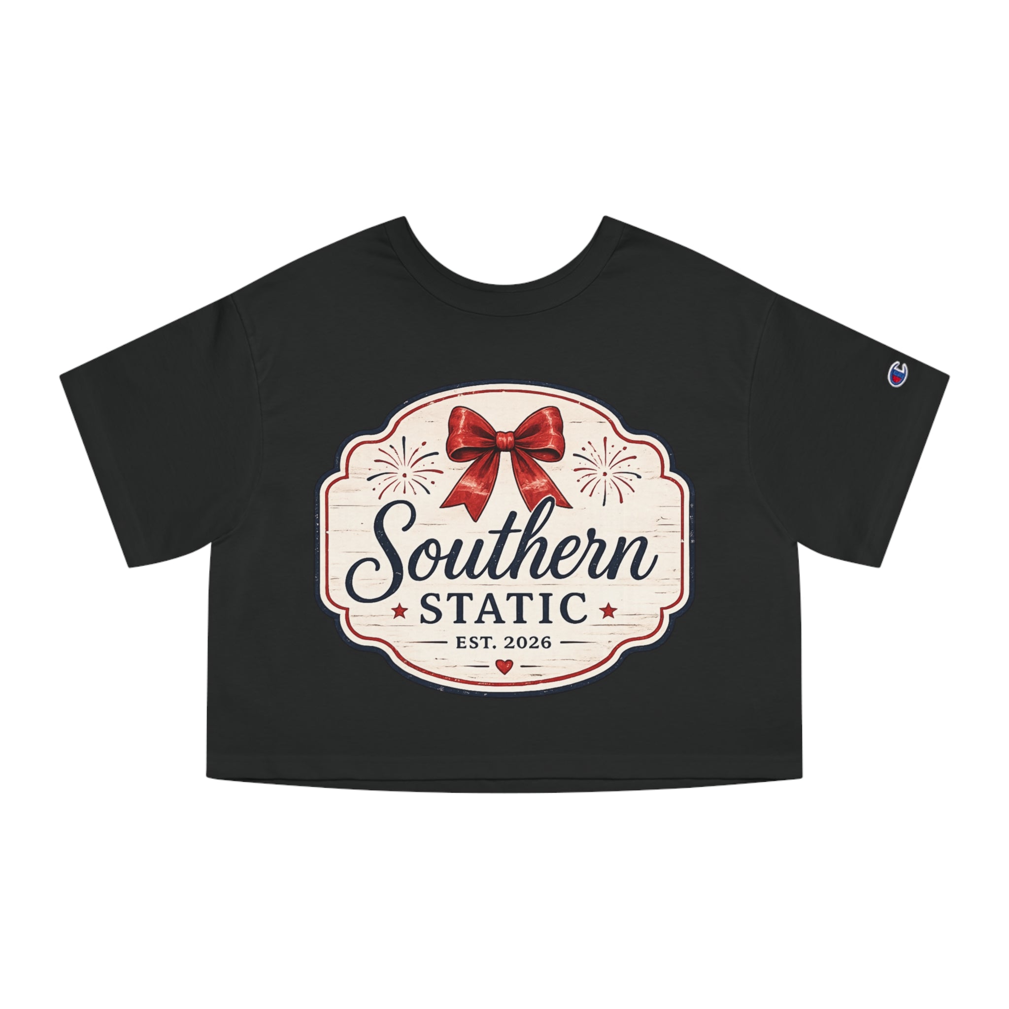 Women’s Southern Static Cropped T-Shirt — Retro Ribbon Logo Women's Tee